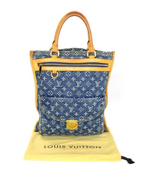 lv denim tote bag|More.